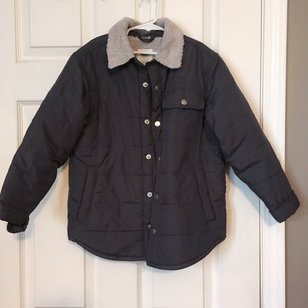 Boys puffer with Sherpa lining coat